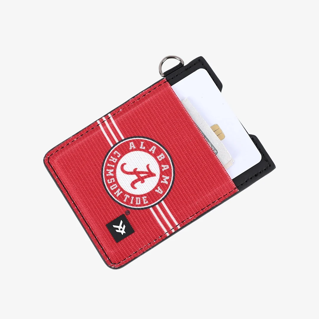 Alabama Crimson Stripe - Vertical Leather Wallet - Image 3