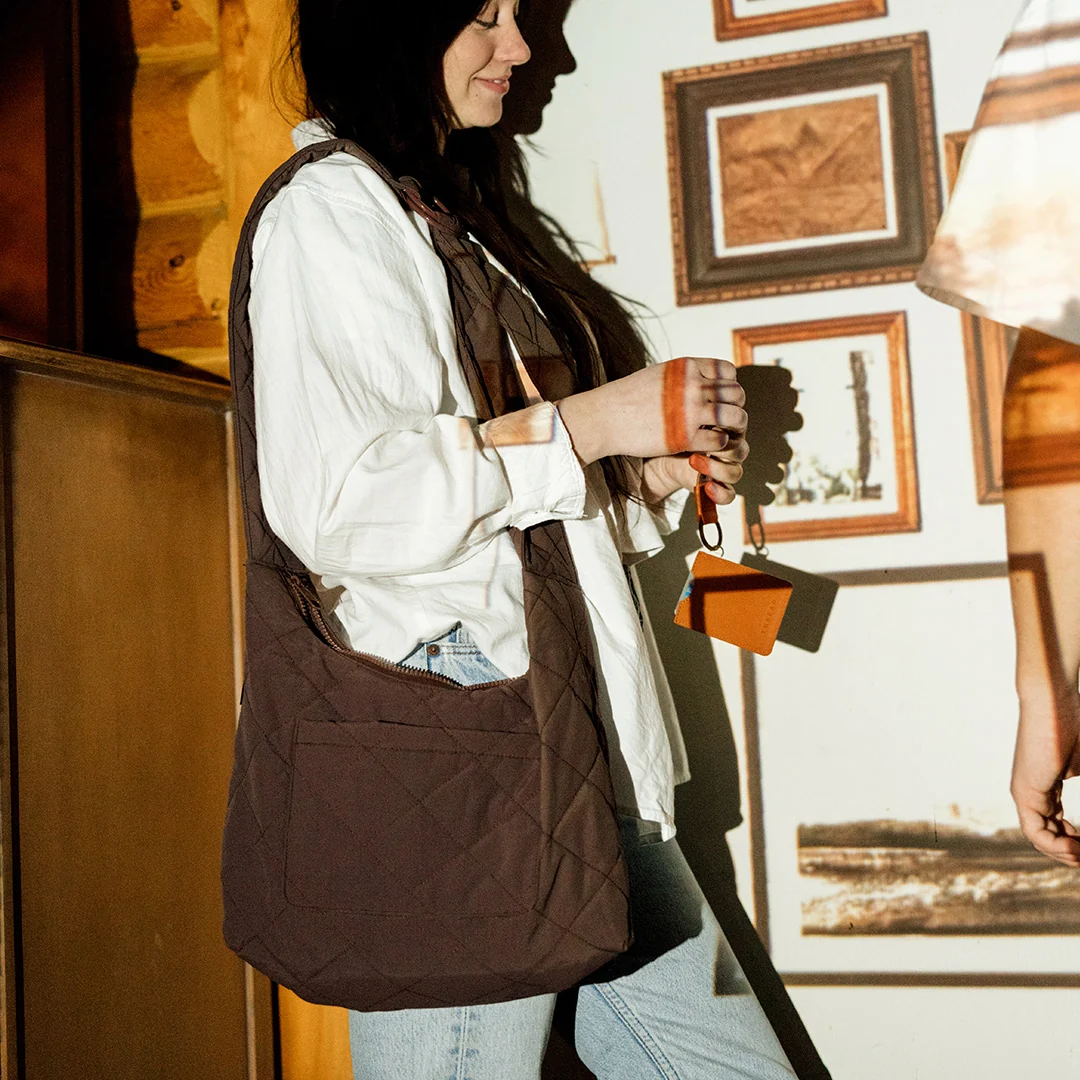 Chocolate Quilted - Large Slouchy Shoulder Bag - Image 5