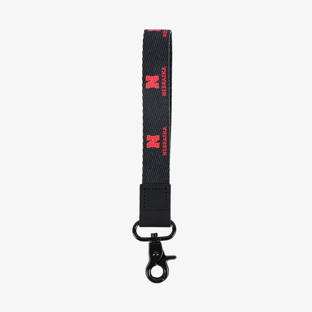 Nebraska Black - Wristlet Keychain