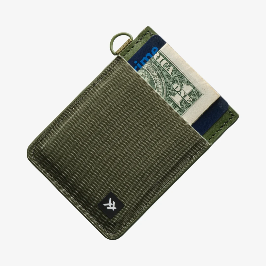 Olive - Vertical Leather Wallet - Image 3