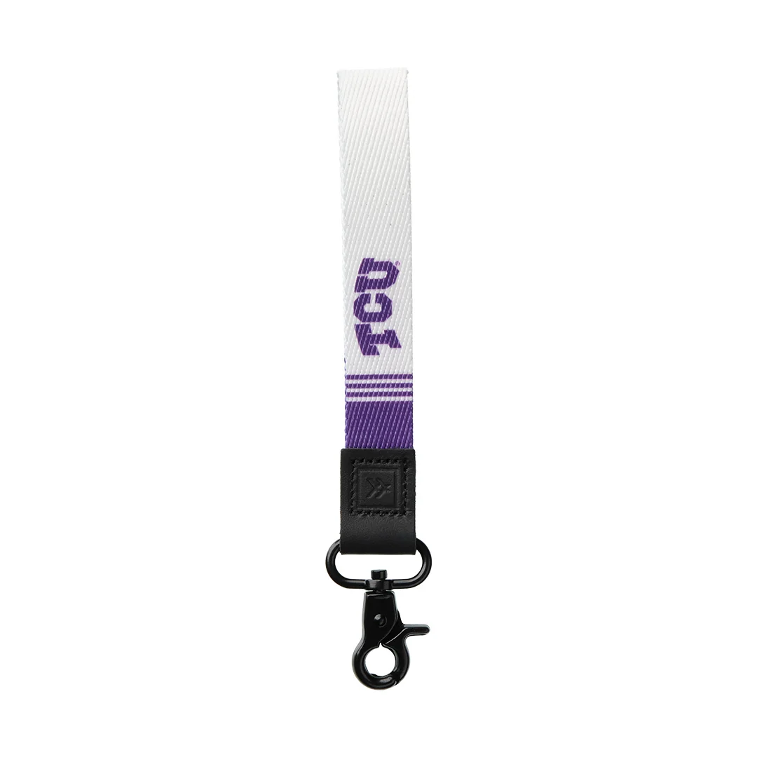 TCU White - Wristlet Keychain