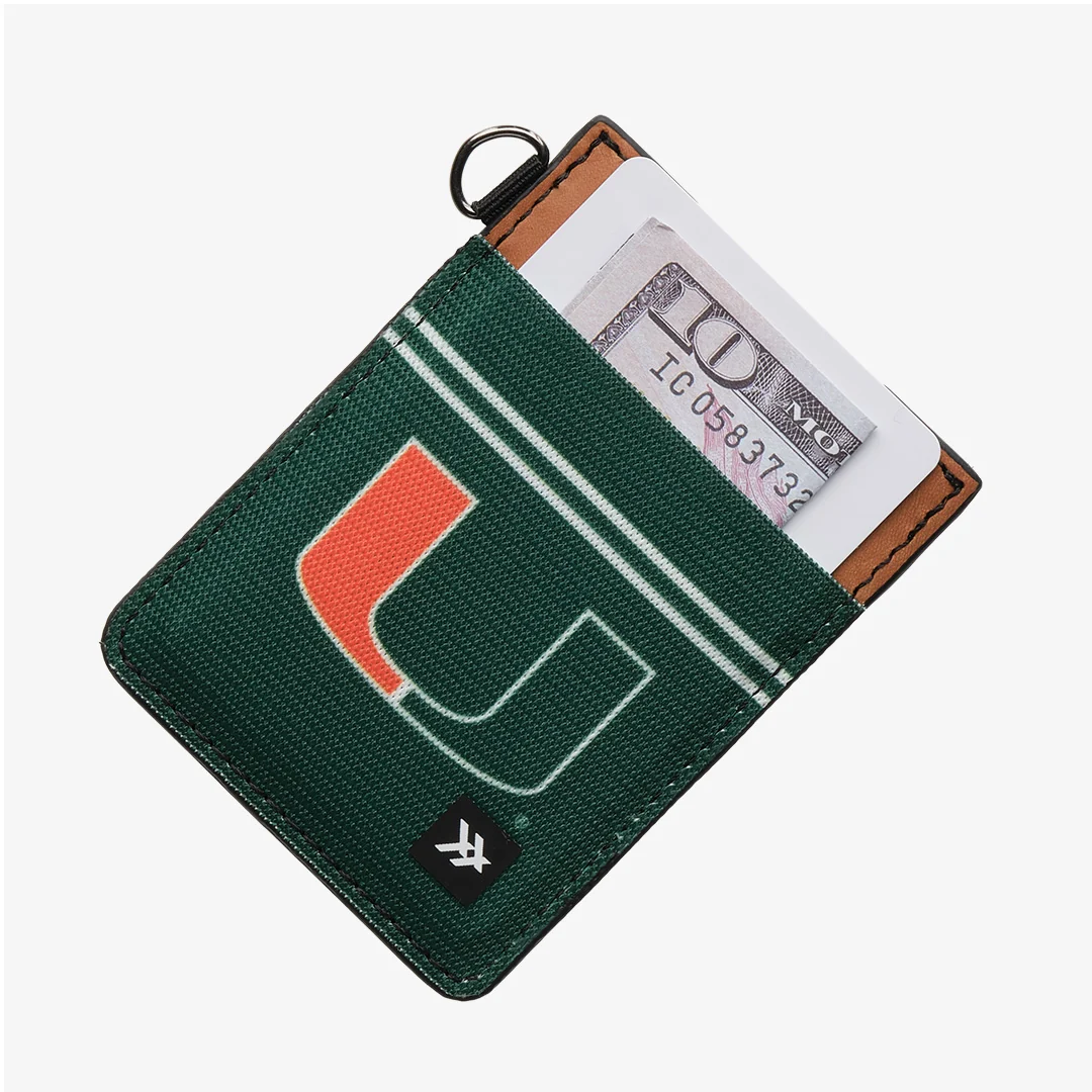 University of Miami Green - Vertical Leather Wallet - Image 2