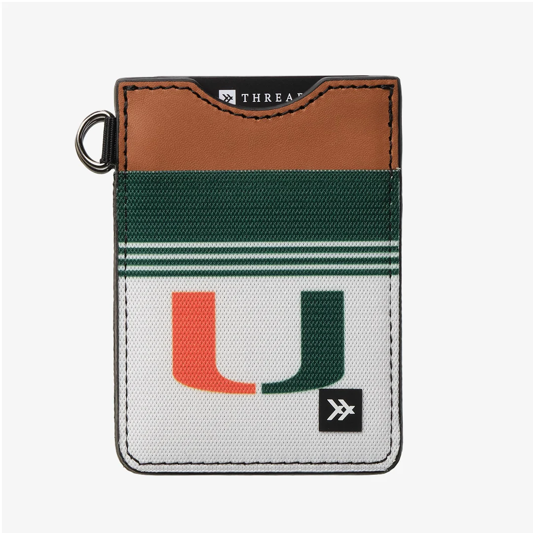 University of Miami White - Vertical Leather Wallet