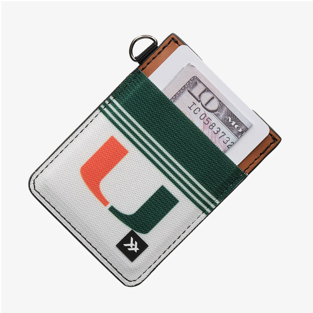 University of Miami White - Vertical Leather Wallet - Image 3