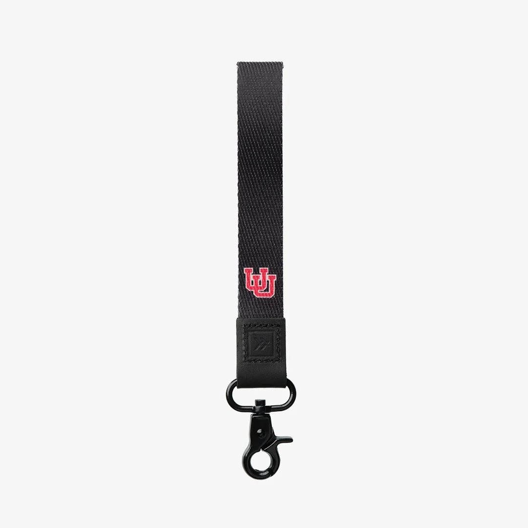 UofU Interlocking Black - Wristlet Keychain