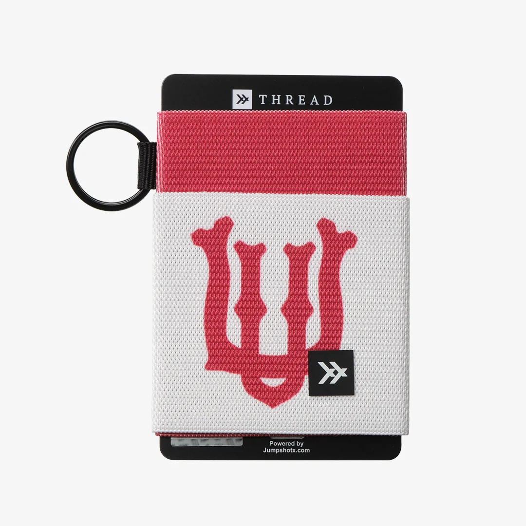 UofU Interlocking White - Elastic Wallet